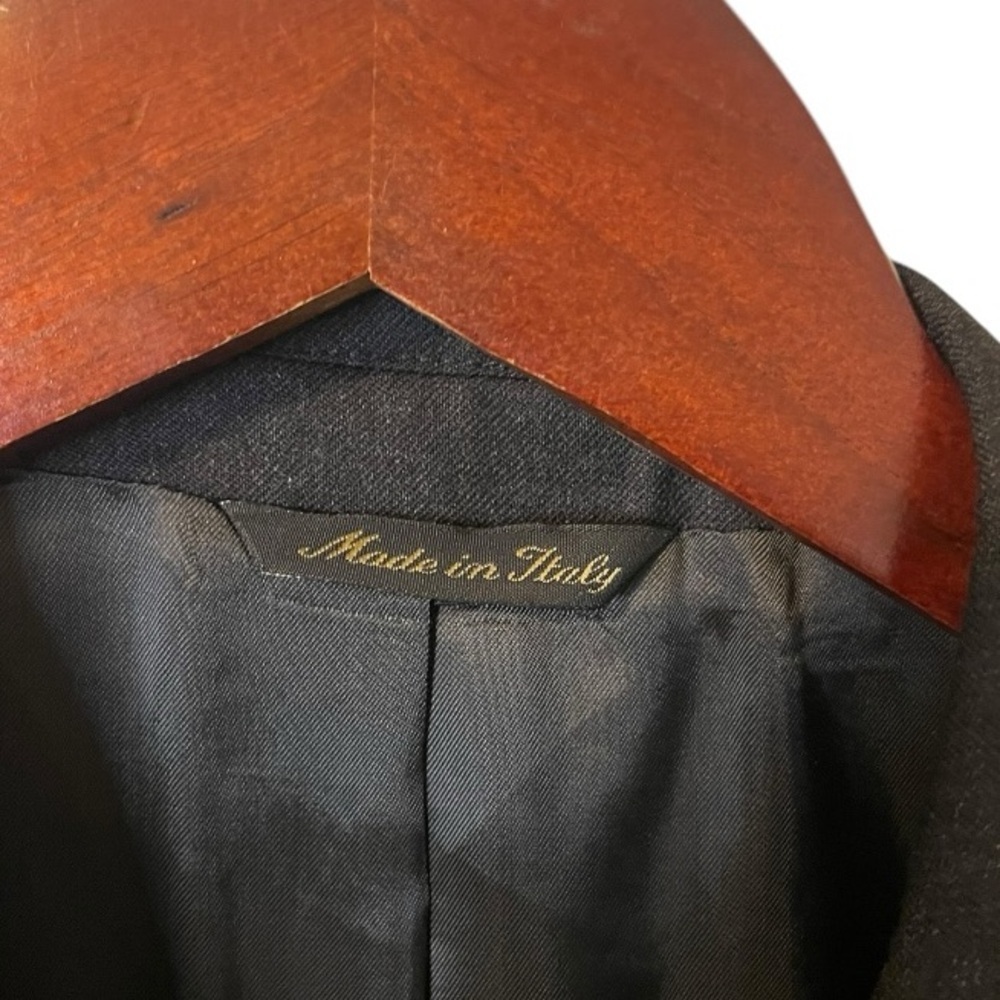 Roberto Villini Italy Charcoal Wool Suit 40S 34x29 Pleated Super 100 Men Classic - Picture 8 of 14